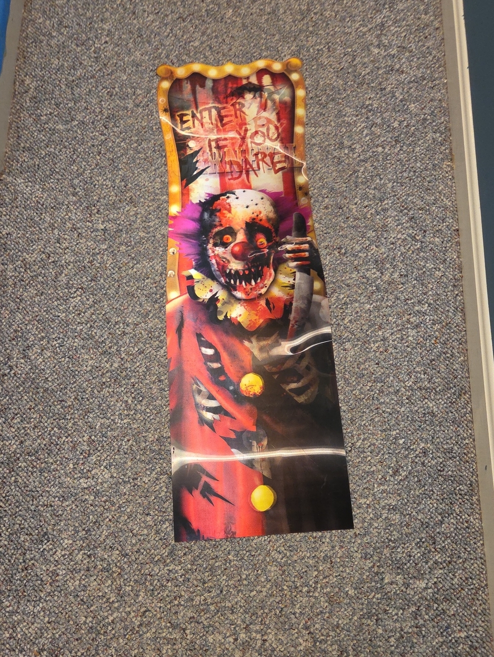 Amscan Creepy Carnival Lenticular Sign Halloween Changing Evil Clown Poster 38"